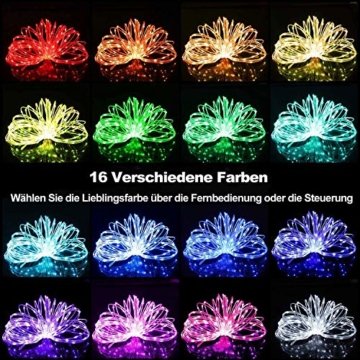 20m LED Schlauch Lichterkette Innen, Weihnachtsbeleuchtung Außen Wasserdicht, Bunt Lichterkette Innen Strombetrieben, 16 Farben Lichterschlauch, Lichterketten für Halloween Weihnachten Zimmer Garten - 5