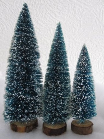 6 x Deko Tannenbäume mit Schnee für die Modelleisenbahn in drei Größen - 1