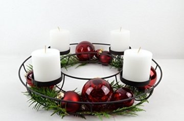 Adventskranz ø 43 cm aus Metall in elegantem Schwarz zum individuellen Dekorieren - 1