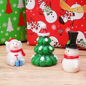 Amosfun 13 stücke Weihnachten Miniatur Ornamente Desktop Handwerk Micro Landschaft Harz Weihnachten X'Mas Decor kleine Ornamente schneemann weihnachtsmann Weihnachtsbaum(zufällig) - 2