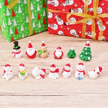 Amosfun 13 stücke Weihnachten Miniatur Ornamente Desktop Handwerk Micro Landschaft Harz Weihnachten X'Mas Decor kleine Ornamente schneemann weihnachtsmann Weihnachtsbaum(zufällig) - 5