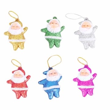 Amosfun 48 stücke Glitter Mini Santa Ornamente Weihnachten hängen anhänger Charme für Tasche schlüssel Telefon weihnachtsbeutelfüller Partei liefert - 1
