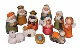 ARTECSIS 11-teiliges Set Krippenfiguren 7,5 cm Weihnachtskrippe Weihnachtsfiguren aus Keramik - 1