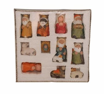 ARTECSIS 11-teiliges Set Krippenfiguren 7,5 cm Weihnachtskrippe Weihnachtsfiguren aus Keramik - 4