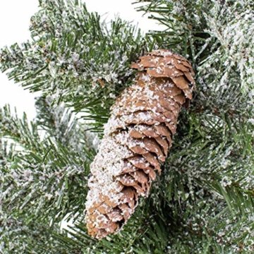 artplants.de Mini Christbaum Wien im Jutesack, beschneit, 90cm, Ø 50cm - Tannenbaum Plastik - 4