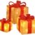 Bambelaa! 3er Led Deko Geschenke Leucht Boxen Timer Weihnachts Dekoration Weihnachtsdeko Beleuchtet Deko Weihnachten (Gelb) - 1