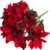 Botanic-Haus künstlicher Edel-Mini-Poinsettienbusch (Weihnachtsstern) mit 7 Blüten, samtig Farbe: rot - 1