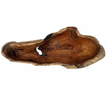 Cepewa Holzschale XL aus Teak Holz in Handarbeit gefertigt | Dekoschale | große Obstschale rund und länglich 50/60 cm (L ca. 60 cm) - 5