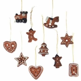 Christbaumschmuck Terracotta-Lebkuchen 10er Set - 1