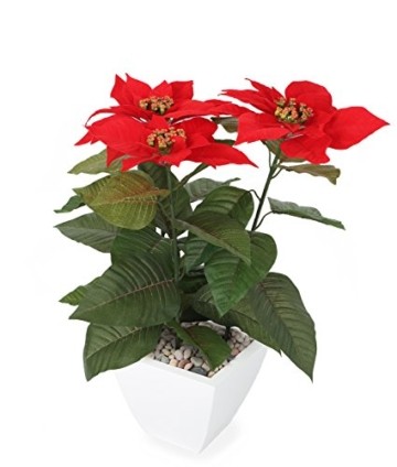 Closer 2 Nature FT035RD künstliche Blumen Künstliche Poinsettie, 44 cm, rot - 1