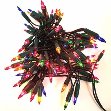 dasmöbelwerk Weihnachts Mini Lichterkette mit 100 Lämpchen Lichterketten für Innen Weihnachtsbaum Beleuchtung Bunt - 1