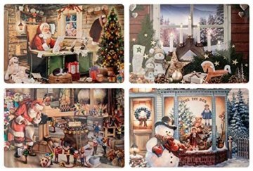 Diverse 4 unterschiedliche Weihnachten Platzdeckchen Platzset Platzmatte Tischset Nostalgie Retro 4 er - 1