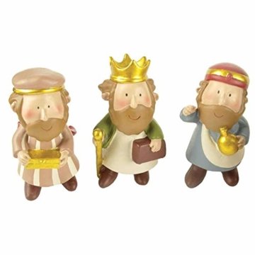 DXQDXQ Statue Mini Weihnachtskrippe Krippenfiguren 9 Figuren Holz Tischdeko Weihnachtsdeko Krippe Figuren Wasserdicht - 7