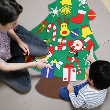 EKKONG Filz Weihnachtsbaum Set Edition 30 Pcs Ornamente Wand Dekor Für Kinder Weihnachten Geschenk Home Tür Wand Dekoration - 7