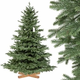 FairyTrees künstlicher Weihnachtsbaum ALPENTANNE Premium, Material Mix aus Spritzguss & PVC, Ständer aus Holz, 180cm, FT17-180 - 1