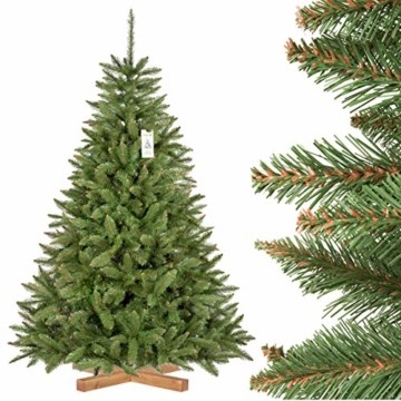 FairyTrees künstlicher Weihnachtsbaum FICHTE Natur, Baumstamm grün, Material PVC, inkl. Holzständer, 180cm - 1