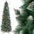 FairyTrees künstlicher Weihnachtsbaum Slim, Kiefer Natur-Weiss beschneit, Material PVC, echte Tannenzapfen, inkl. Holzständer, 220cm, FT09-220 - 1