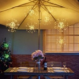 Feuerwerk Lichterketten für außen und innen,4 Stück wasserdichte led glühwürmchen lichterkettemit 4 * 120 LED Kupferdraht als eine ideale Dekoration für Outdoor, Balkon, Weihnachtsbaum usw. - 1