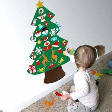 Filz Weihnachtsbaum mit 26 Abnehmbaren hängenden Ornamenten - DIY Dekoration Hängend Dekor für Kinde - 6