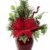 Flair Flower Gesteck Weihnachtsstern auf Apfel-Topf Poinsettie Kunstblume Weihnachtsblume Winterblume Blume Pflanze Arrangement Weihnachtsdeko Tischdeko, rot, 33x23x11 cm - 1