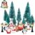 FLOFIA 24 TLG. Miniatur Deko Mini Weihnachtsfiguren Mini Weihnachten Deko Weihnachtsbaum Weihnachtsfiguren Miniatur Garten Deko Mini Tannen-Christbaum Schneemann Elch Pinguin Mini Tischdeko - 3
