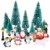 FLOFIA 24 TLG. Miniatur Deko Mini Weihnachtsfiguren Mini Weihnachten Deko Weihnachtsbaum Weihnachtsfiguren Miniatur Garten Deko Mini Tannen-Christbaum Schneemann Elch Pinguin Mini Tischdeko - 1
