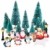 FLOFIA 24 TLG. Miniatur Deko Mini Weihnachtsfiguren Mini Weihnachten Deko Weihnachtsbaum Weihnachtsfiguren Miniatur Garten Deko Mini Tannen-Christbaum Schneemann Elch Pinguin Mini Tischdeko - 1