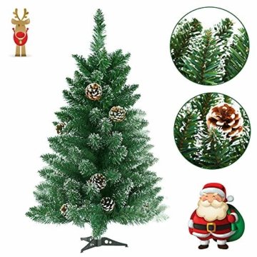 Froadp 90cm Künstlicher PVC Weihnachtsbaum Tannenbaum Kiefernadel Mit Schnee-Effekt(Schnee-Effekt, 90cm) - 1