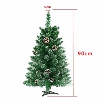 Froadp 90cm Künstlicher PVC Weihnachtsbaum Tannenbaum Kiefernadel Mit Schnee-Effekt(Schnee-Effekt, 90cm) - 5