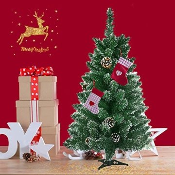 Froadp 90cm Künstlicher PVC Weihnachtsbaum Tannenbaum Kiefernadel Mit Schnee-Effekt(Schnee-Effekt, 90cm) - 8