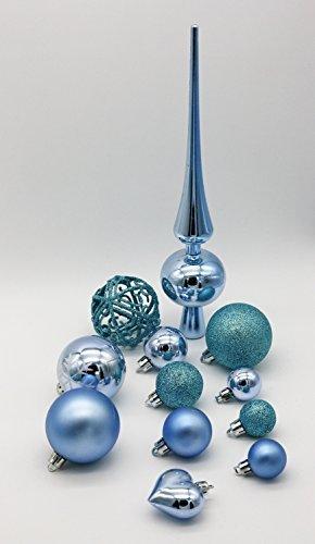 Geschenkestadl 101 teilig Weihnachtskugel Herz Kugel mit Schneeflocke Christbaumspitze mit 100 Metallhaken Anhänger Baumschmuck Weihnachten (Grün) - 5