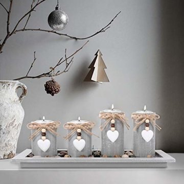 GoMaihe Kerzenständer Teelichthalter 4 Stück, Kerzenleuchter Kerzenhalter Tischdeko Deko Wohnzimmer Schlafzimmer Balkon Badezimmer, Dekoration Weihnachten Weihnachtsdeko Adventskerzenhalter, MEHRWEG - 3