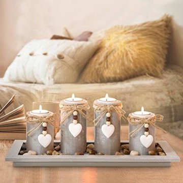 GoMaihe Kerzenständer Teelichthalter 4 Stück, Kerzenleuchter Kerzenhalter Tischdeko Deko Wohnzimmer Schlafzimmer Balkon Badezimmer, Dekoration Weihnachten Weihnachtsdeko Adventskerzenhalter, MEHRWEG - 1
