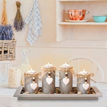 GoMaihe Kerzenständer Teelichthalter 4 Stück, Kerzenleuchter Kerzenhalter Tischdeko Deko Wohnzimmer Schlafzimmer Balkon Badezimmer, Dekoration Weihnachten Weihnachtsdeko Adventskerzenhalter, MEHRWEG - 5