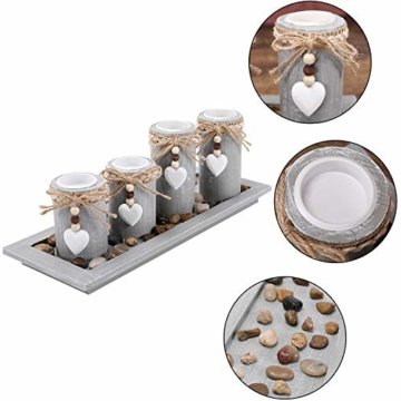 GoMaihe Kerzenständer Teelichthalter 4 Stück, Kerzenleuchter Kerzenhalter Tischdeko Deko Wohnzimmer Schlafzimmer Balkon Badezimmer, Dekoration Weihnachten Weihnachtsdeko Adventskerzenhalter, MEHRWEG - 6