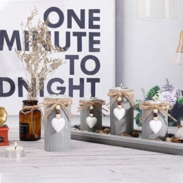 GoMaihe Kerzenständer Teelichthalter 4 Stück, Kerzenleuchter Kerzenhalter Tischdeko Deko Wohnzimmer Schlafzimmer Balkon Badezimmer, Dekoration Weihnachten Weihnachtsdeko Adventskerzenhalter, MEHRWEG - 7