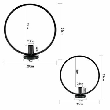 GoMaihe Retro Kerzenhalter 2 Set in Unterschiedlicher Größe, 29/23cm Antik Kerzenständer Eisen Deko Rund Geformt Kerzenleuchter, Kerzen Ständer Tischdeko Hochzeit, Schwarz.MEHRWEG - 4