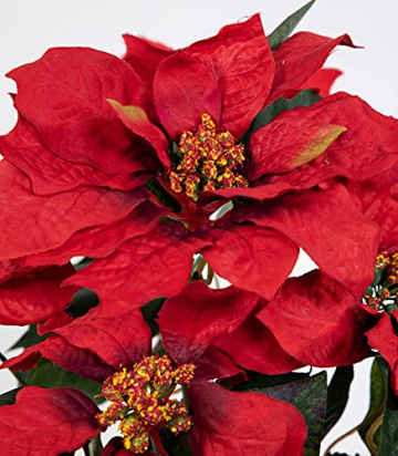 Großer Weihnachtsstern im Topf 38cm rot PF künstliche Poinsettie Blume Pflanze Kunstblumen Kunstblumen - 