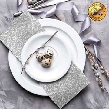 GRUBly Servietten Silber | Stoffähnlich [50 Stück] | Hochwertige Silberne Servietten, Tischdekoration für Weihnachten, Hochzeit, Geburtstag, Feiern | 40x40cm | AIRLAID QUALITÄT - 4