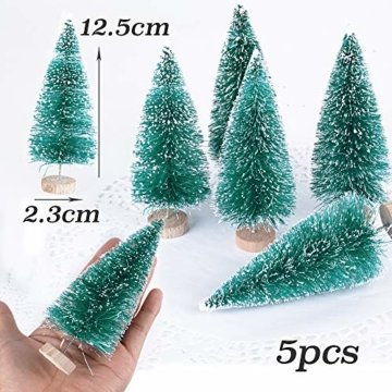 (H: 4.5cm+6.5cm+8.5cm+12.5cm) 30 Stück Mini Weihnachtsbaum Künstlich Klein Mini Tannenbaum Christbaum mit Ständer Weihnachtsdeko Weihnachten Tischdeko Winterdeko Geschenk Decoration oder Modellbau - 3