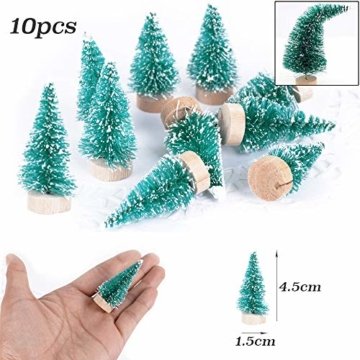 (H: 4.5cm+6.5cm+8.5cm+12.5cm) 30 Stück Mini Weihnachtsbaum Künstlich Klein Mini Tannenbaum Christbaum mit Ständer Weihnachtsdeko Weihnachten Tischdeko Winterdeko Geschenk Decoration oder Modellbau - 5