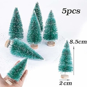 (H: 4.5cm+6.5cm+8.5cm+12.5cm) 30 Stück Mini Weihnachtsbaum Künstlich Klein Mini Tannenbaum Christbaum mit Ständer Weihnachtsdeko Weihnachten Tischdeko Winterdeko Geschenk Decoration oder Modellbau - 7