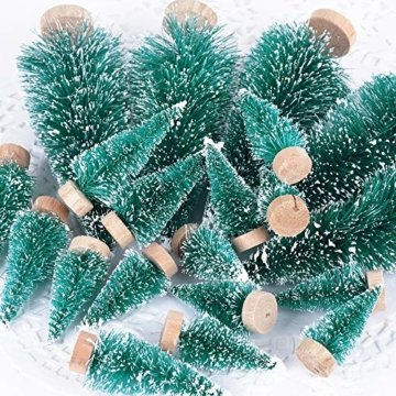 (H: 4.5cm+6.5cm+8.5cm+12.5cm) 30 Stück Mini Weihnachtsbaum Künstlich Klein Mini Tannenbaum Christbaum mit Ständer Weihnachtsdeko Weihnachten Tischdeko Winterdeko Geschenk Decoration oder Modellbau - 8