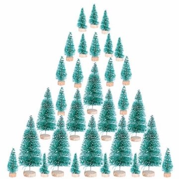 (H: 4.5cm+6.5cm+8.5cm+12.5cm) 30 Stück Mini Weihnachtsbaum Künstlich Klein Mini Tannenbaum Christbaum mit Ständer Weihnachtsdeko Weihnachten Tischdeko Winterdeko Geschenk Decoration oder Modellbau - 9