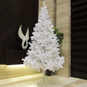 Hengda® 150CM Künstlicher Weihnachtsbaum Tannenbaum Christbaum Kunsttanne mit Metallfuß WEIß - 2