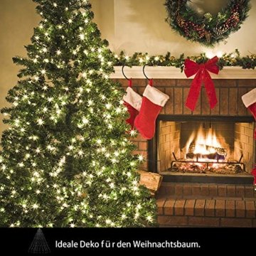 Hengda LED Baummantel Lichterkette mit Ring, 10 Stränge 280 LEDs, Christbaumbeleuchtung LED Lichternetz Warmweiß für ca. 150-250 cm Weihnachtsbaum - 2