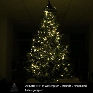 Hengda LED Baummantel Lichterkette mit Ring, 10 Stränge 280 LEDs, Christbaumbeleuchtung LED Lichternetz Warmweiß für ca. 150-250 cm Weihnachtsbaum - 5