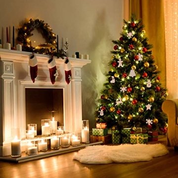 Herefun Holz Christbaumschmuck, 72 Stück Weihnachtsanhänger Holz, Weihnachts Holz-Anhänger Weihnachtsanhänger Deko, Weihnachtlicher Baumschmuck, Weihnachtsbaum Deko, Weihnachtsdeko zum Aufhängen - 4