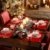 homeasy Platzdeckchen Rot Filz Tischuntersetzer Abwischbar 4er Tischset Abstellen von Tellern, Tassen und Gläsern für Zuhause Restaurant Speisetisch - 4