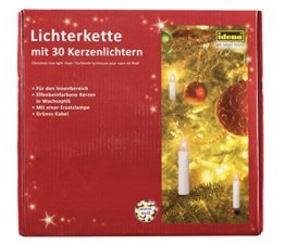 Idena 8582169 - Kerzenlichterkette, 30er, für innen, warm weiß - 1